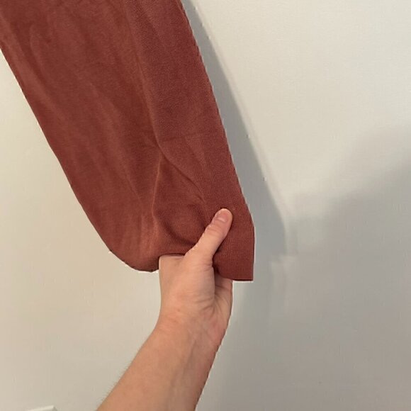 URBAN OUTFITTERS Rose Marie Tie Shoulder Mini Dress Mauve Ribbed Sweater Bodycon - Picture 16 of 16